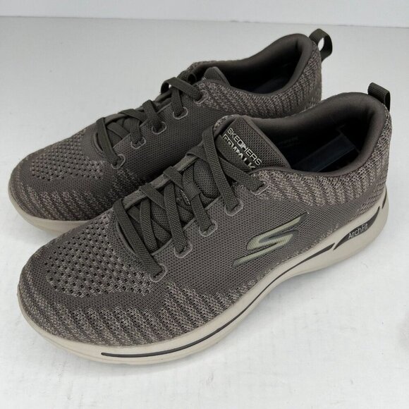 Skechers Mens Taupe Go Walk Arch Fit Grand Select Lace Up...